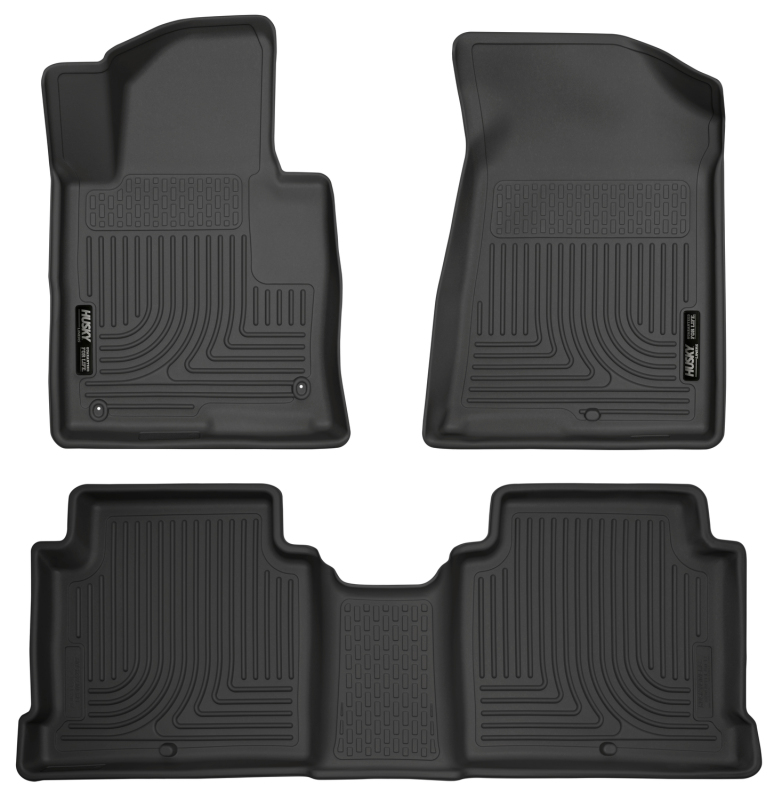 Toyota 4Runner Floor Mats - Front & 2nd Seat - Husky Liners - Weatherbeater - Black - `25-`26
